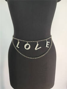 Vente en gros de chaîne de personnalité personnalisée avec breloques en forme de lettre initiale en argent avec strass en cristal de diamant chaîne de danse pour femmes - Product Image 6