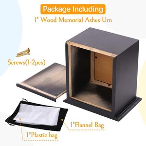 Pet Wood Memorial <strong>Urn</strong> for Ashes Photo Frame Keepsake Box for <strong>Cats</strong> Dogs Caskets for Pets - Product Image 3