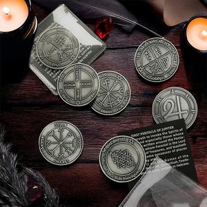 Talismano Rituale in Lega Premium Re Salomone Amuleto Moneta di Giove Simboli Sacri per Protezione Ricchezza Meditazione con Tecnica Placcata - Product Image 3