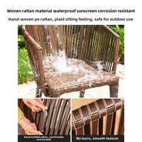 Table à manger moderne anti-corrosion en PE rotin plastique bois mobilier d'intérieur pour cour loisirs terrasse extérieur