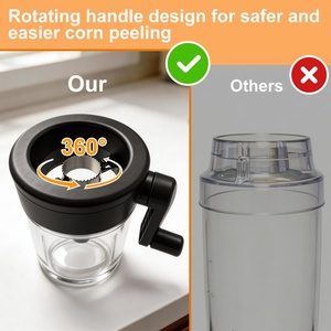 Corn Stripper with Container Handheld Manual Corn Cob <b>Cutter</b> Kitchen Gadget for Easy Corn Removal - Product Image 3