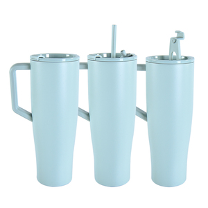 Mới đến cách điện xử lý Tumblers 40 oz 40 oz thép không gỉ chân không Matte cup du lịch thân thiện với Mug với PP có nắp đậy và rơm - Product Image 5