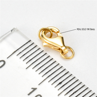 Fermoirs sécurisés pour bijoux AU585, anneaux de fixation pour réparation de bracelets et colliers, fermoirs mousquetons en or véritable 14K, accessoires