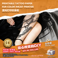 Papel de Tatuaje Temporal Imprimible por Transferencia de Agua, Resistente al Agua, Color CMYK, Tinta Negra, para Impresora de Inyección de Tinta, Venta al por Mayor