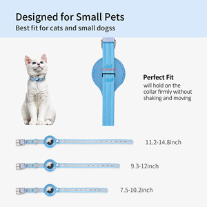 Rayas reflectantes de cuero de lujo para mascotas, etiqueta de aire, cinta elástica de seguridad duradera, Airtag, Collar para perros y gatos - Product Image 5