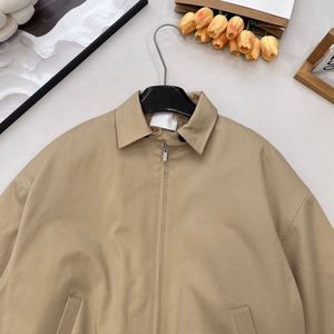 Women Collared Zip Up Bomber <b>Jacket</b> Elastic Waist Casual Harrington Outerwear - Product Image 5