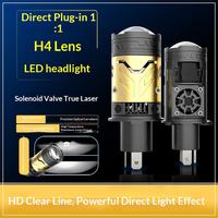 Phare LED DEAO M01Y H4 80W 12V 12000 lm 6000K avec mini-lentille et lentille laser, faisceau haut/bas intégré, phare lumineux pour voitures