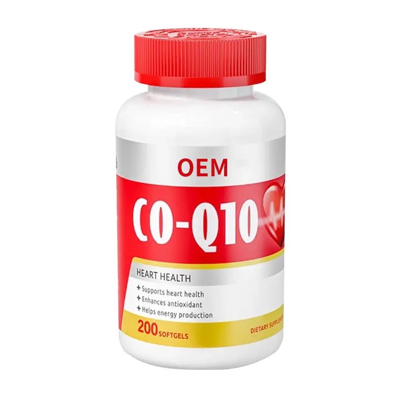 Fornitura di fabbrica OEM COQ10 soft gel cpasules coq10 coenzima q10 capsule per la cura del cuore sano coq10 softgel cpasules