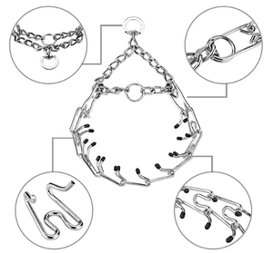 Cromo plateado Collar de entrenamiento con la comodidad de goma y liberación rápida Snap para perros - Product Image 2