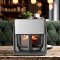 Four à friture à air numérique en verre TOC 4,2 L avec cuisson sans huile, économie d'énergie et fonctions de nettoyage facile