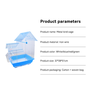 GA-2453 gabbia dell'uccello di 37*28*51cm per la gabbia variopinta del filo di metallo del pappagallo con l'alimentatore ed il bevitore - Product Image 3