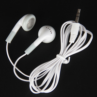 Écouteurs intra-auriculaires filaires stéréo jetables blancs les moins chers pour bus, avion, guide touristique