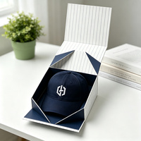 Boîte cadeau rigide magnétique pliable avec logo personnalisé, petit MOQ, service de conception gratuit, emballage pliable pour casquette de baseball
