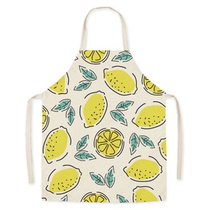 Cute Fruit Pattern Bib Apron Cotton Woven Machine Washable Daily Cooking Use Without Pockets - Product Image 5