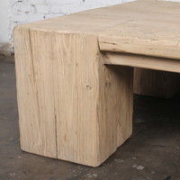 Table basse en bois massif recyclé de style campagnard, finition naturelle, plateau robuste, style antique chinois