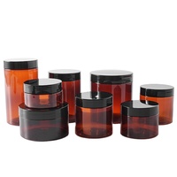 Bocaux en plastique pour beurre corporel, vides, en PET, pour soins de la peau, crème pour le visage, avec couvercles, ambre, 300 ml, 400 ml, 500 ml, emballage cosmétique, Guangdong LG