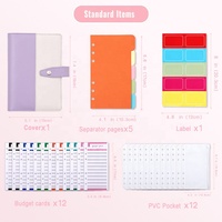 Zeamor Journal 6 anneaux planificateur feuilles d'organisation carnet de notes en cuir PU A6 classeur de Budget avec enveloppes