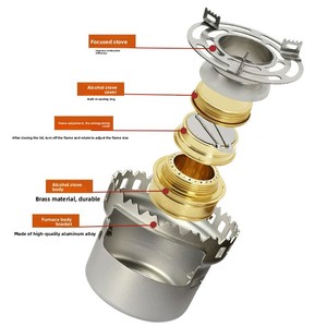 Nouvelle cuisinière à alcool portable d'extérieur <span class=keywords><strong>2</strong></span>-en-1 coupe-vent pour l'alpinisme, les voyages, les pique-niques et le <span class=keywords><strong>camping</strong></span> (pour faire bouillir de l'eau) - Product Image 4