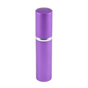 purple and silver color empty perfume bottles 10ml bottle spray aluminum spray bottle with inner glass vial