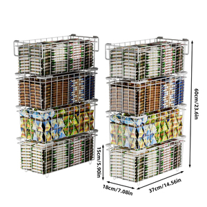 Cestas de Almacenamiento de Alambre Metálico Apilables de Alta Resistencia, Organizadores para Congelador y Refrigerador para Carne y Alimentos - Product Image 6
