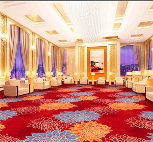 พรมปูพื้นโรงแรมสีแดงหรูหราแบบพิมพ์ 3 มิติ สำหรับตกแต่งผนังห้องนั่งเล่นและทางเดินโรงแรม - Product Image 2