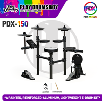 PDX150 High Quality Full Set Electronic Module Metal Drum Cymbal Practice Kit Silicone Double Tier for Stage Beginner Percussion