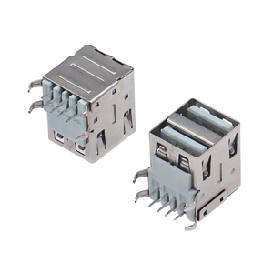 Receptáculo USB 2.0 Tipo A Hembra, Montaje a través de orificio en ángulo recto (horizontal), Conector Estándar A de doble puerto - Product Image 5