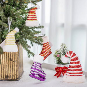 DAMAI Hot Selling Christmas Factory Wholesale Decorations Foam Glitter Christmas Cane Hat <b>Tree</b> Hanging Ornaments - Product Image 4