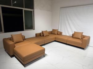 Muebles Minimalistas <span class=keywords><strong>para</strong></span> Restaurantes Comerciales, Sofá de Cuero con Mesa y Sillas <span class=keywords><strong>para</strong></span> <span class=keywords><strong>Terraza</strong></span> de Restaurante en Azotea - Product Image 4