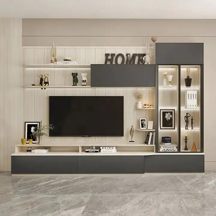 BFP One Stop Whole House Customization TV Cabinet Stand Home Wall Unit Meuble Tv Stand with Cabinet