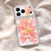Nouvelle Coque de Téléphone en Cuir Motif Fleur de Lys Étoile Blanche Coque Arrière pour iPhone 16 12 15 17 Air Pro Max