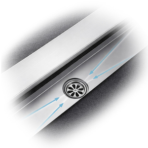 Modern 20inch 304 Brushed Stainless Steel Hotel Bathroom Strainer Accessory Set Hair Catcher Side Linear Shower <strong>Drain</strong> - Product Image 3