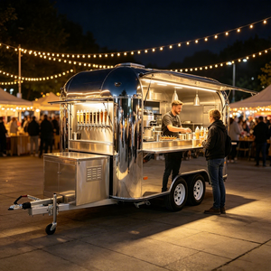 Etodevice Stainless Steel Mobile <b>Concession</b> Food Truck <b>Trailer</b> for Sale for Hamburger Snack Candy Chips - Product Image 1