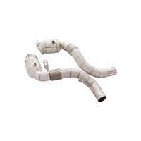 Knalpot Racing Downpipe Baja Tahan Karat untuk BMW F85 X5M X6M 4.4T Sistem Knalpot Mobil