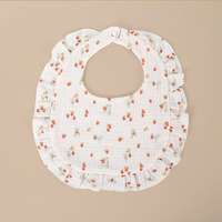 Bavoirs pour bébé en tissu crêpe de coton coloré, à volants, super doux, absorbants, respirants, pour nourrissons, pour l'alimentation et la dentition