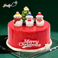 Adornos Navideños 3D Hechos a Mano con Diseño Personalizado al por Mayor, Figuras Comestibles de Muñeco de Nieve de Azúcar para Decoración de Pasteles