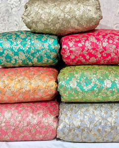 La mejor viscosa Zari Sequence, tela Georgette tejida con cuentas pesadas, trabajo hecho a mano, bordado liso, importado, Georgette con cuentas completas - Product Image 2