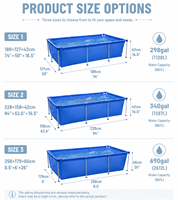 Beliebter rechteckiger Aufstellpool mit Metallrahmen, PVC-Schwimmbecken, Stahlrahmenpool