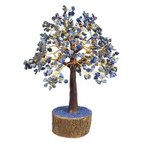 Arbre de vie en pierre de lapis-lazuli bleu avec fil doré, arbre de cristal Feng Shui, décoration de maison, ornement de bureau