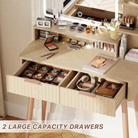Meuble de toilette moderne pliable avec miroir éclairé, coiffeuse compacte assemblée pour chambre à coucher, petit espace