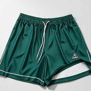 Individuelles Logo 250GSM Schwere Mesh-<span class=keywords><strong>Shorts</strong></span> Hochdichte Atmungsaktive Athletische Basketball-Gym-<span class=keywords><strong>Shorts</strong></span> für Herren - Product Image 1