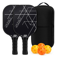 Set Raket Pickleball Fiber Glass Grosir Berkualitas Tinggi Tahan Lama Disetujui USAPA OEM Dapat Disesuaikan Inti Sarang Lebah Untuk Latihan