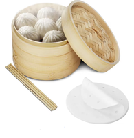 Vente en gros d'ustensiles de cuisine chinois en bambou, ensemble de panier à vapeur de maïs pour la cuisson vapeur