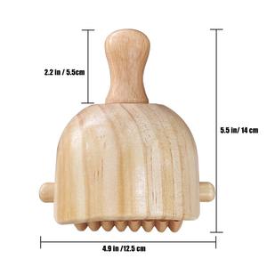 Rodillo de Masaje Sueco para Esculpir el Cuerpo, Herramienta de Masaje de Madera con Rodillo, <span class=keywords><strong>Copa</strong></span> de Madera para Masaje con Forma de Hongo - Product Image 3
