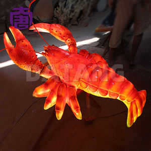 Customized Ip65 Lobster Sculpture Art Statue Resin Garden Seafood Restaurant Led Decor Lighting New Year's Day Shop Signs - Product Image 4