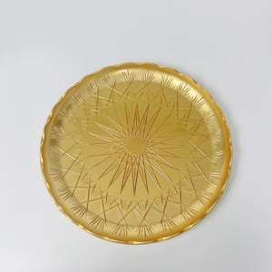 JS-623จานพลาสติกใสทรงกลมลายนูนสีอาหารเกรดอาหารขนมถั่วขนมปังเบเกอรี่ถาดเสิร์ฟ - Product Image 5