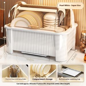 Ripiano scolapiatti coperto ciotole scatola portaoggetti lavello da cucina Organizer scaffali porta stendino per piano di lavoro - Product Image 6