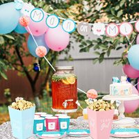 Boîte à Popcorn Révélation du Sexe Garçons Filles Fournitures de Fête Ballons Chiffres Cadeau Bébé Bannière Accessoires Sac Emballé Hoder HB017 Papier