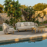 Ensemble de canapé et chaises en rotin nordique pour l'extérieur, avec coussins imperméables, pour patios, balcons, jardins, villas et hôtels