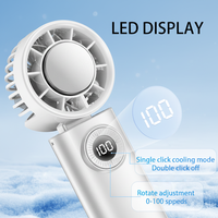 Mini ventilateur portatif pliable avec plaque de refroidissement et écran numérique LED, rechargeable, pour l'extérieur, le camping-car, l'hôtel, pour l'été